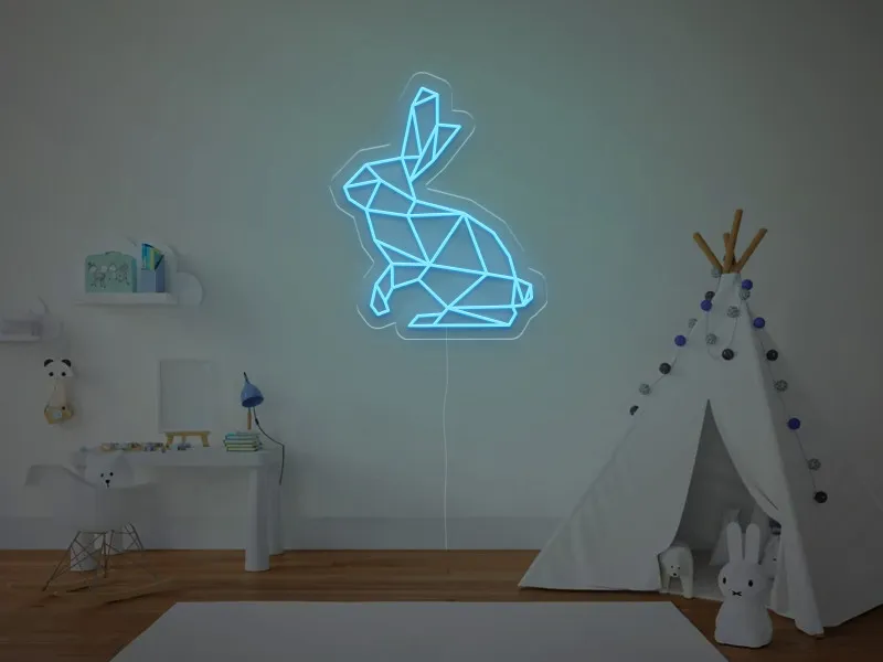 Coniglietto Geometrico - Insegna Neon LED