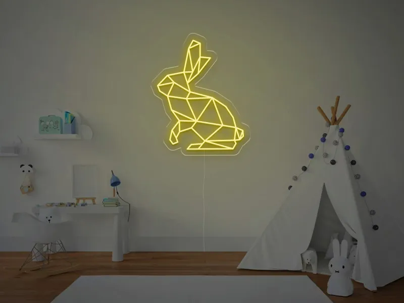 Coniglietto Geometrico - Insegna Neon LED