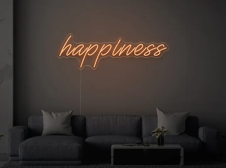 happiness - Semn Luminos LED Neon de Inchiriat