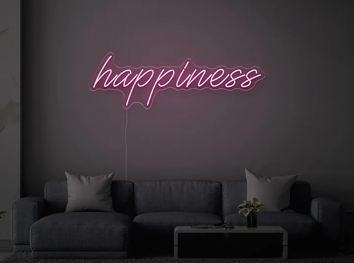 happiness - Semn Luminos LED Neon de Inchiriat