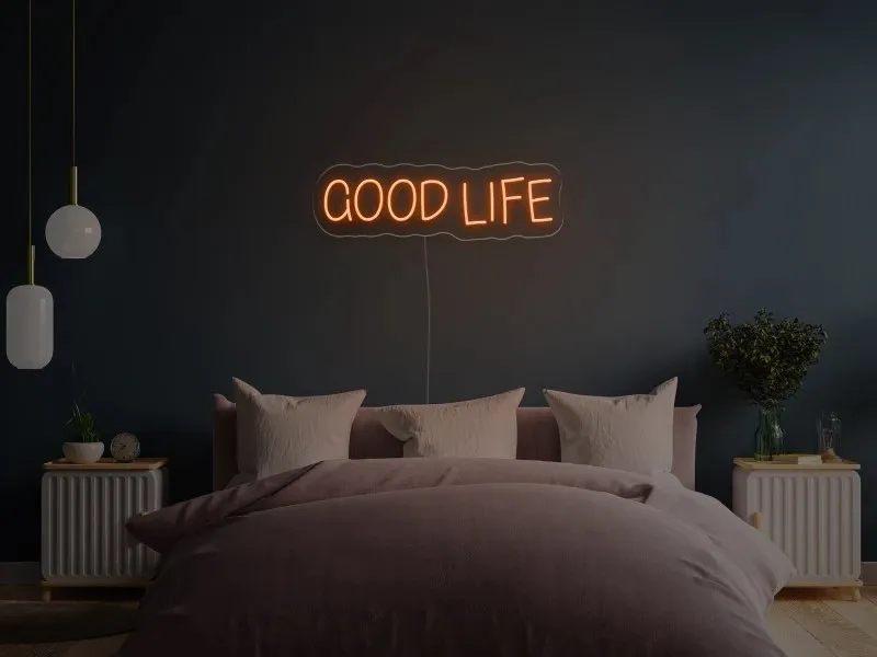 Good life - Insegna LED al neon con telecomando