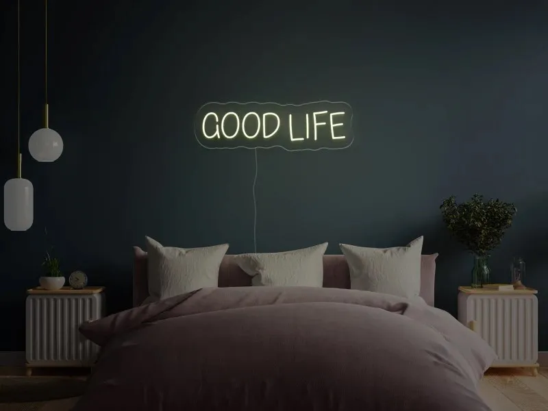 Good life - Insegna LED al neon con telecomando
