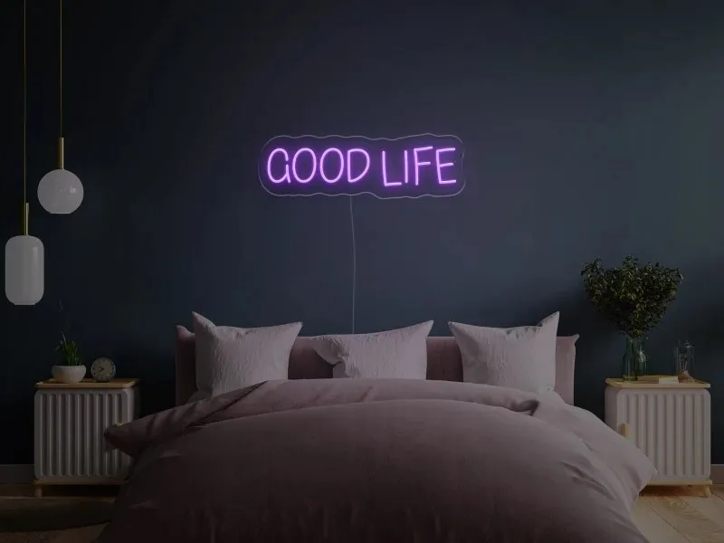 Good life - Insegna LED al neon con telecomando
