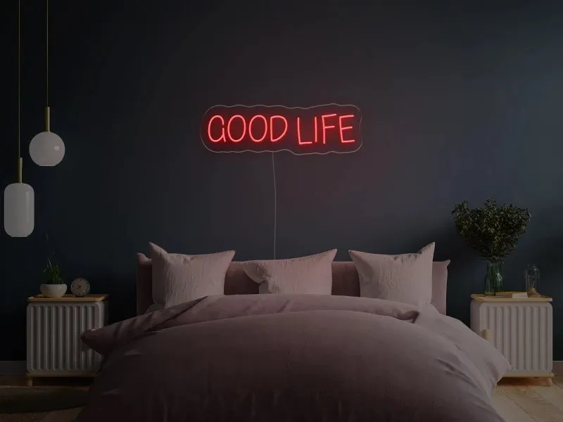 Good life - Insegna LED al neon con telecomando