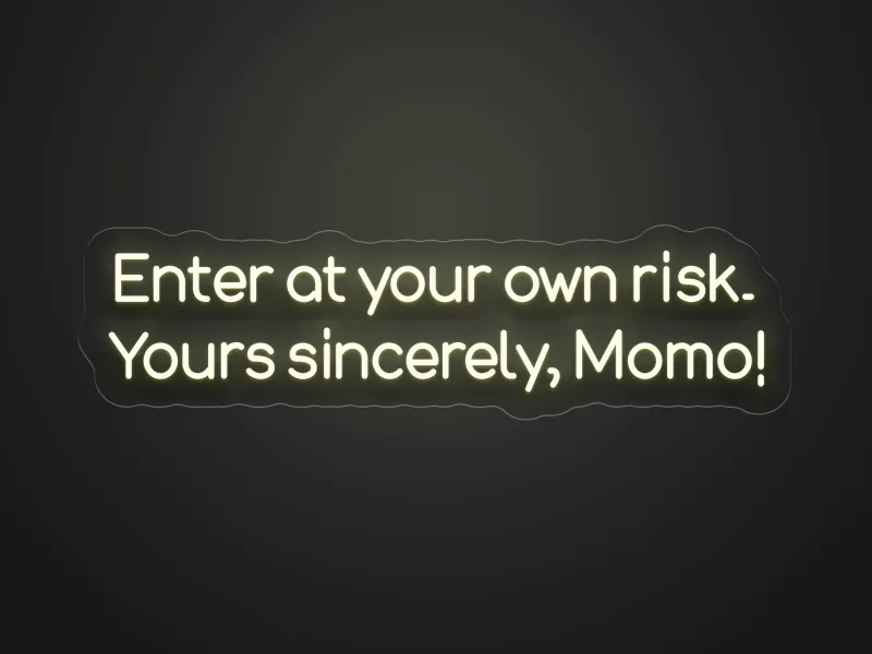 Enter at your own risk, Sincerely Momo - Insegne al neon a LED