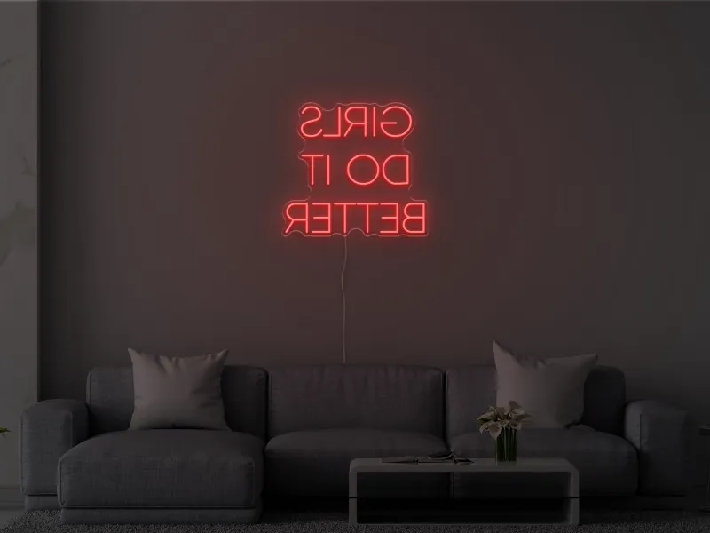 GIRLS DO IT BETTER (da posizionare davanti a uno specchio) - Insegna Neon LED
