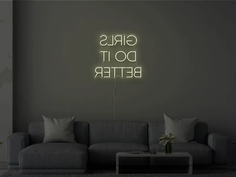 GIRLS DO IT BETTER (da posizionare davanti a uno specchio) - Insegna Neon LED