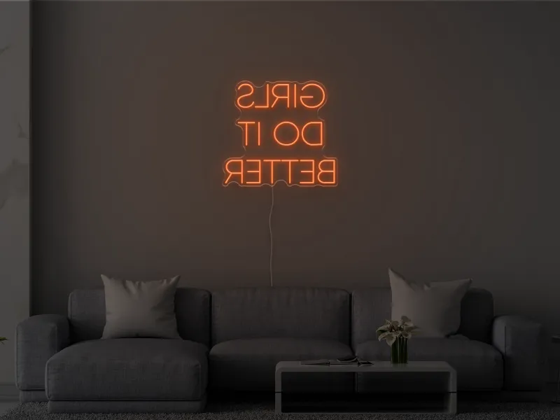GIRLS DO IT BETTER (da posizionare davanti a uno specchio) - Insegna Neon LED