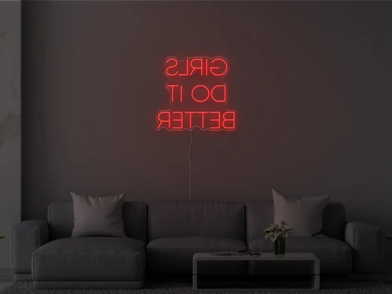GIRLS DO IT BETTER (da posizionare davanti a uno specchio) - Insegna Neon LED