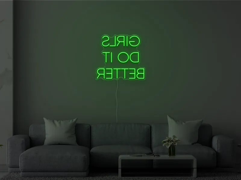 GIRLS DO IT BETTER (da posizionare davanti a uno specchio) - Insegna Neon LED