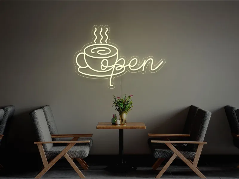 Open Cafe - Insegna Neon LED