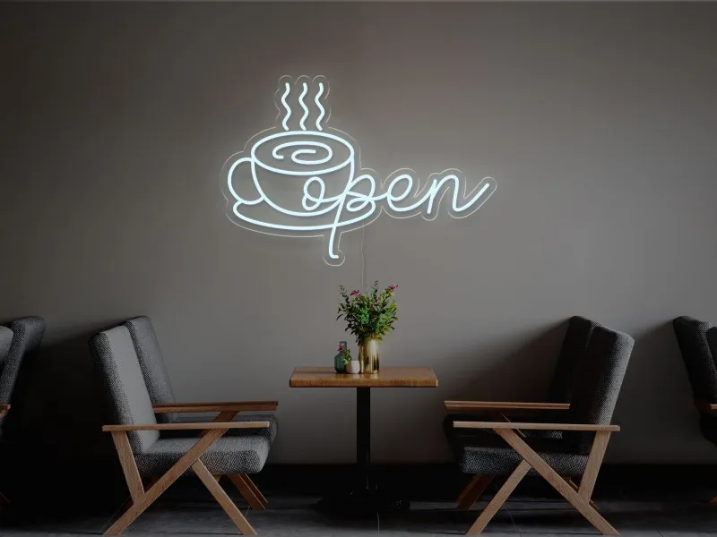 Open Cafe - Insegna Neon LED