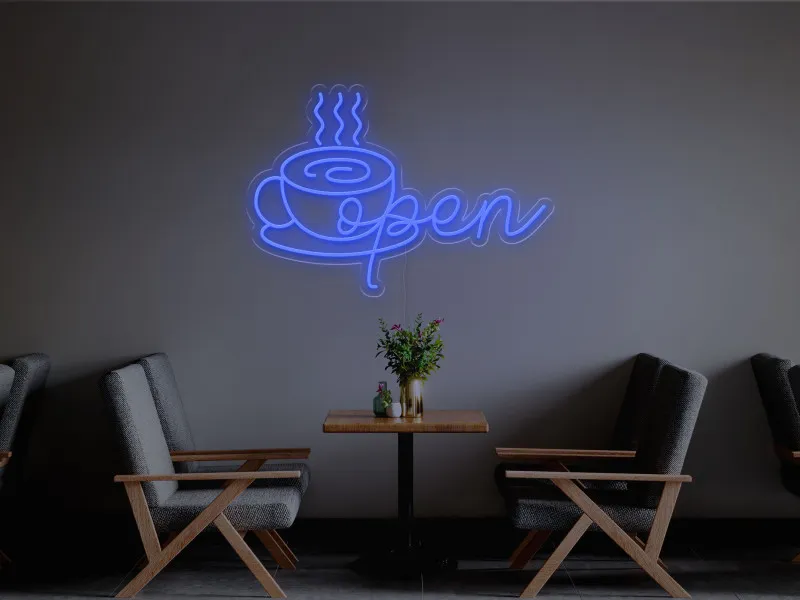 Open Cafe - Insegna Neon LED
