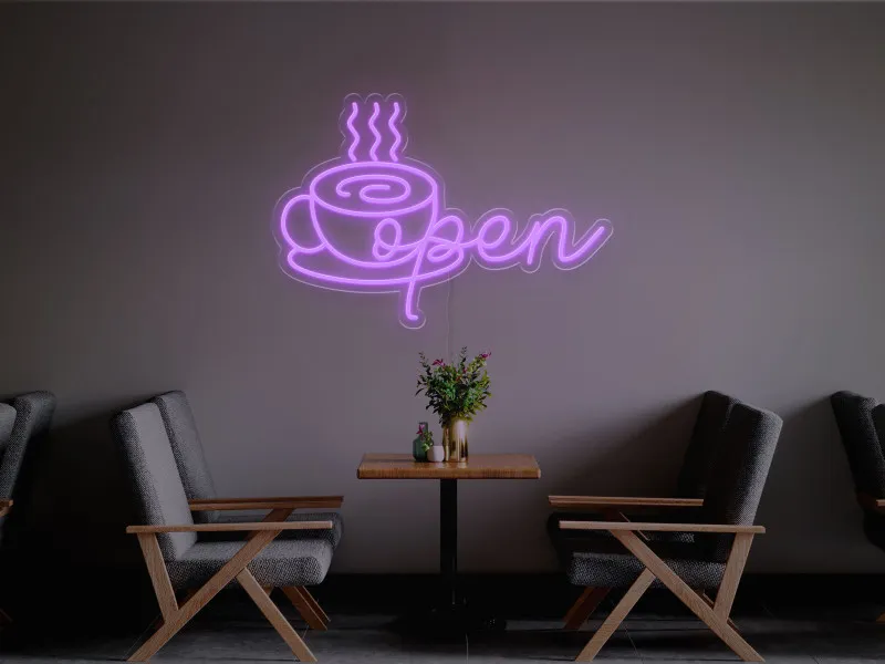 Open Cafe - Insegna Neon LED