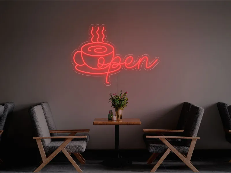Open Cafe - Insegna Neon LED