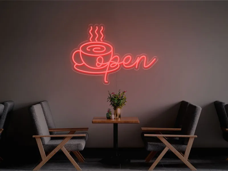 Open Cafe - Insegna Neon LED