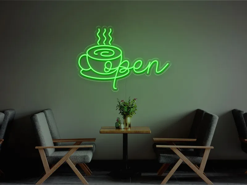Open Cafe - Insegna Neon LED