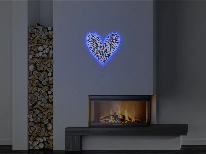 Keith Haring - Heart - Insegna Neon LED