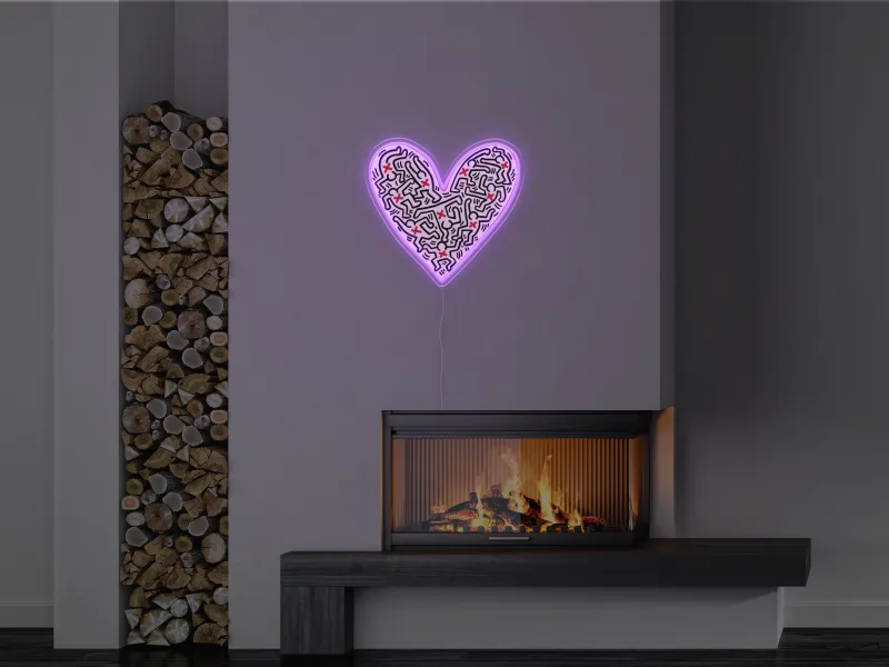 Keith Haring - Heart - Insegna Neon LED