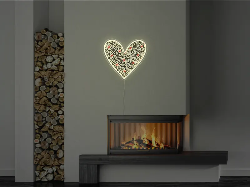 Keith Haring - Heart - Insegna Neon LED