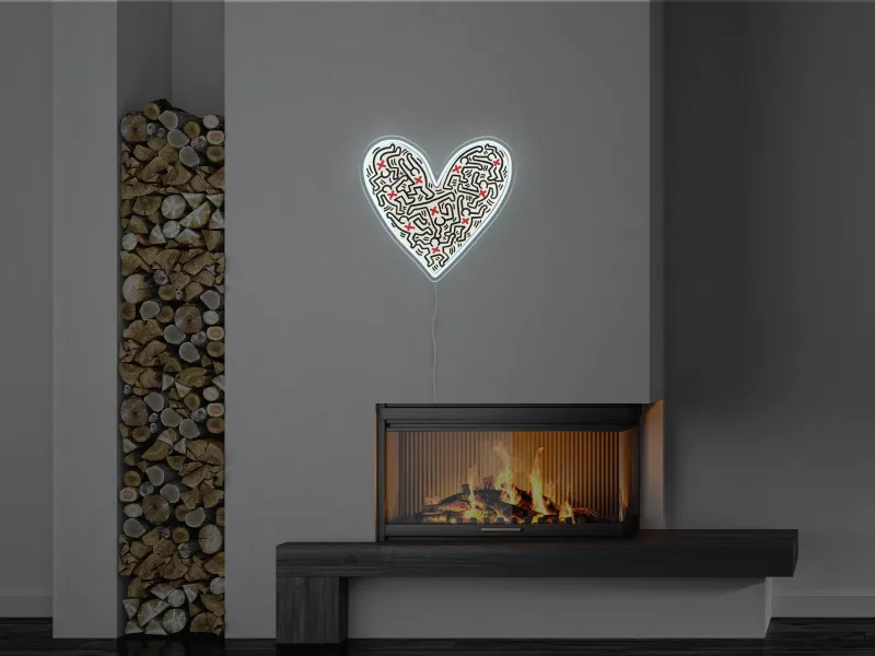 Keith Haring - Heart - Insegna Neon LED