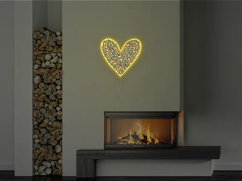 Keith Haring - Heart - Insegna Neon LED