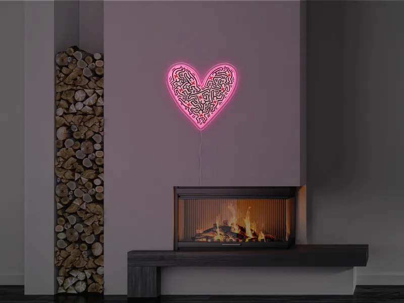 Keith Haring - Heart - Insegna Neon LED