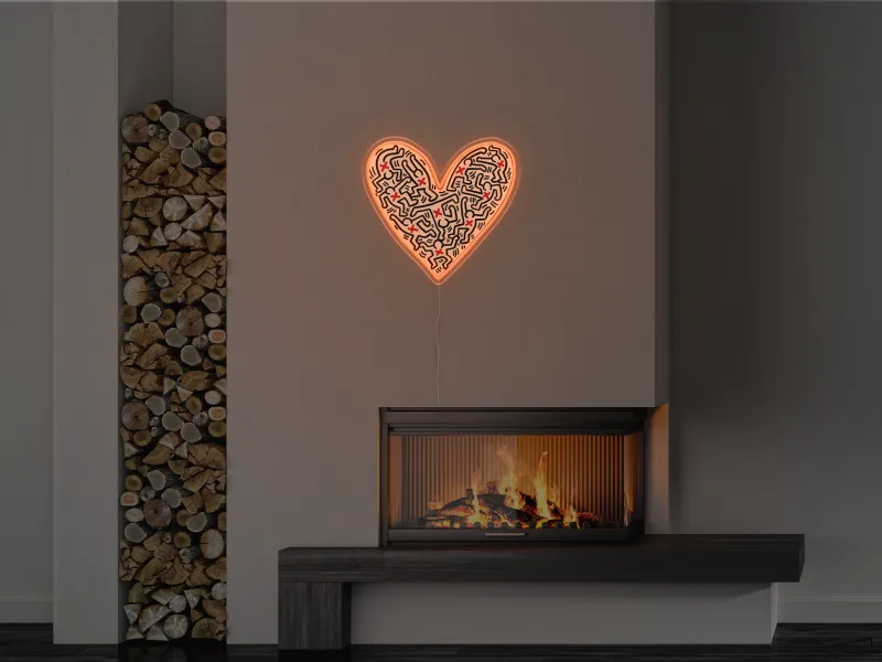 Keith Haring - Heart - Insegna Neon LED