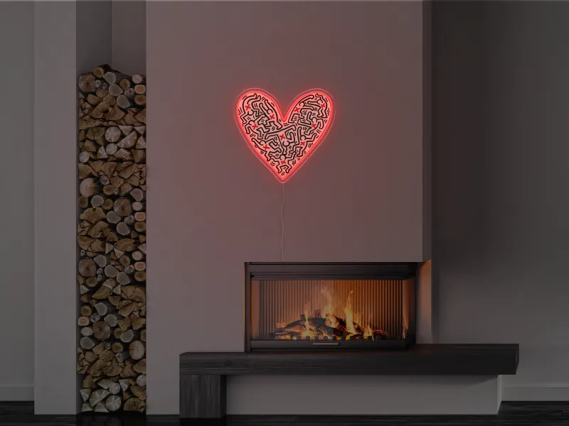 Keith Haring - Heart - Insegna Neon LED