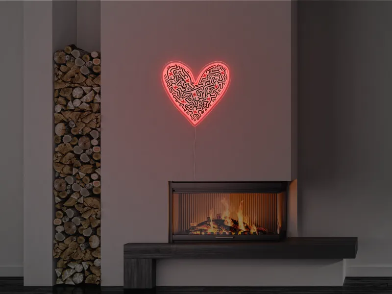 Keith Haring - Heart - Insegna Neon LED