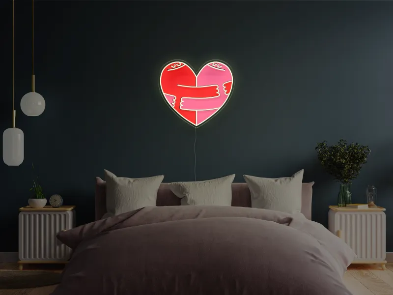 Hugging Heart - Insegna Neon LED