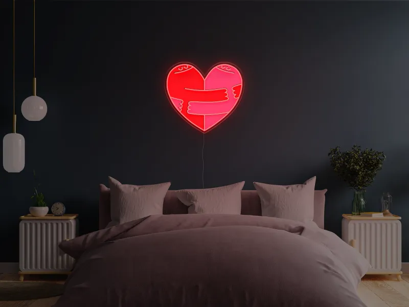 Hugging Heart - Insegna Neon LED