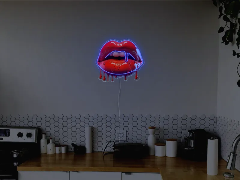 Dripping Lips - Insegna Neon LED