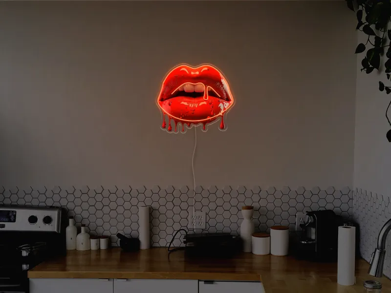 Dripping Lips - Insegna Neon LED