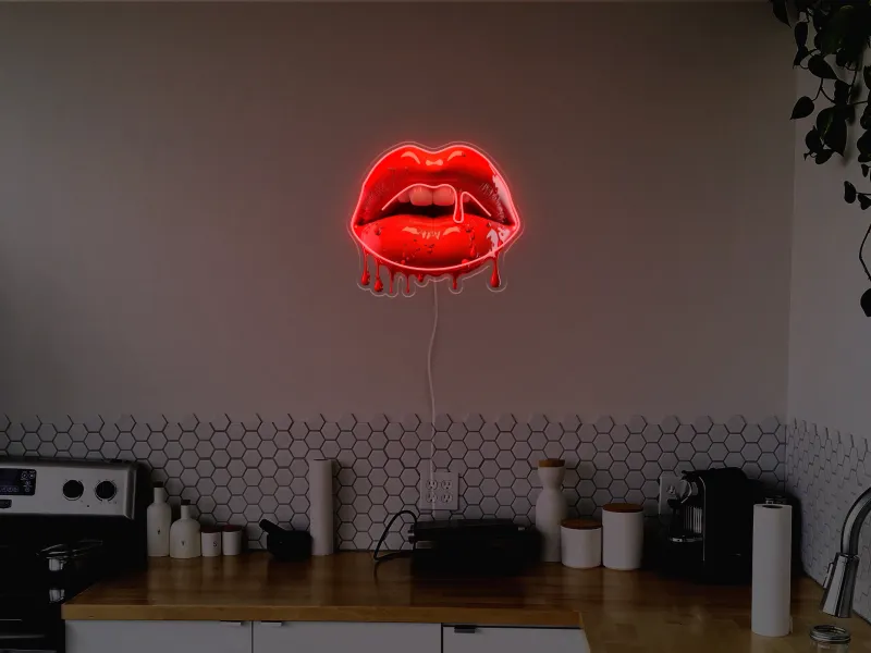 Dripping Lips - Insegna Neon LED