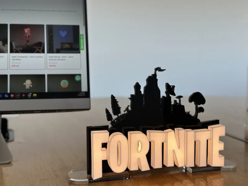 Fortnite – Insegna Luminosa Stampata in 3D