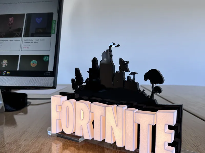 Fortnite – Insegna Luminosa Stampata in 3D