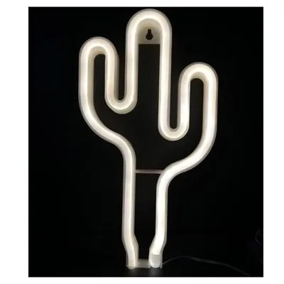Neon Cactus LED Lamp, Warm Light, with Batteries and USB