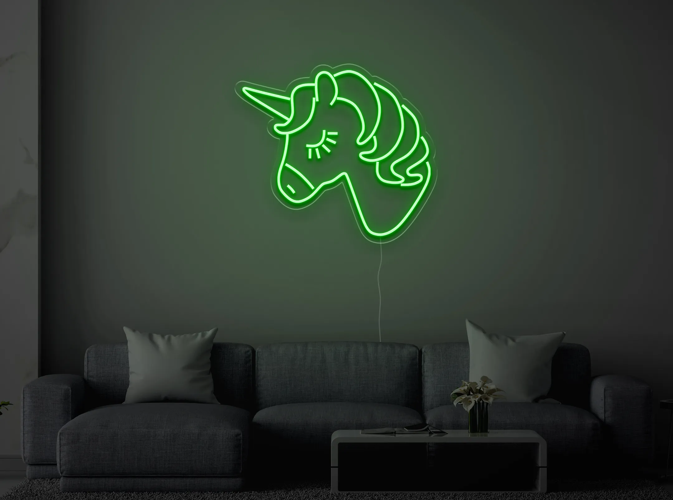 Licorne - Signe lumineux au neon LED
