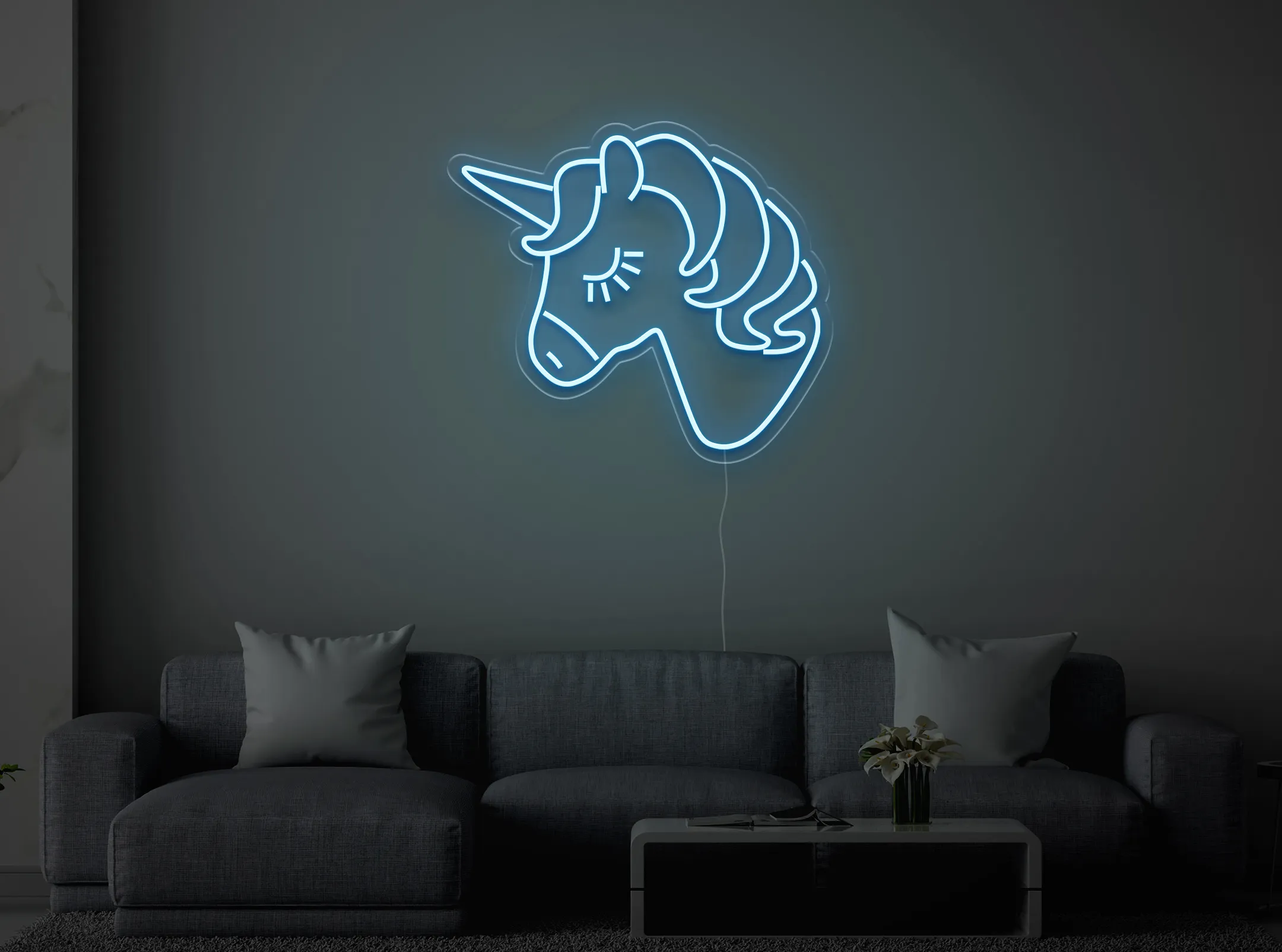 Licorne - Signe lumineux au neon LED