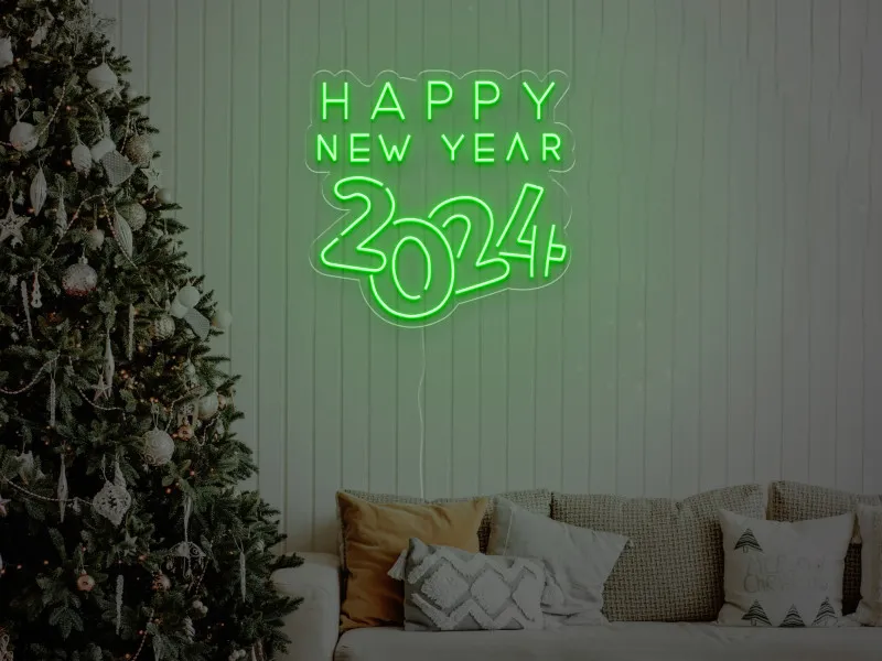 Happy New Year 2024 - Insegne al neon a LED