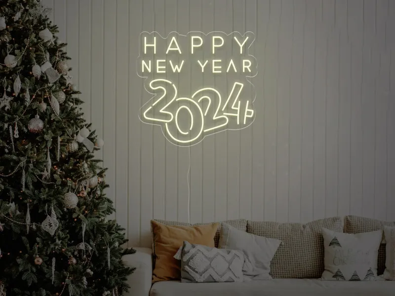 Happy New Year 2024 - Insegne al neon a LED