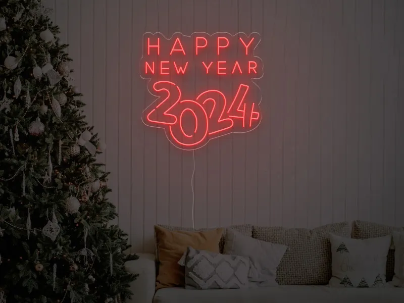 Happy New Year 2024 - Insegne al neon a LED