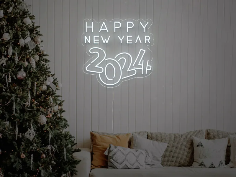 Happy New Year 2024 - Insegne al neon a LED