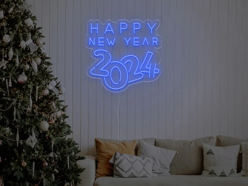 Happy New Year 2024 - Insegne al neon a LED