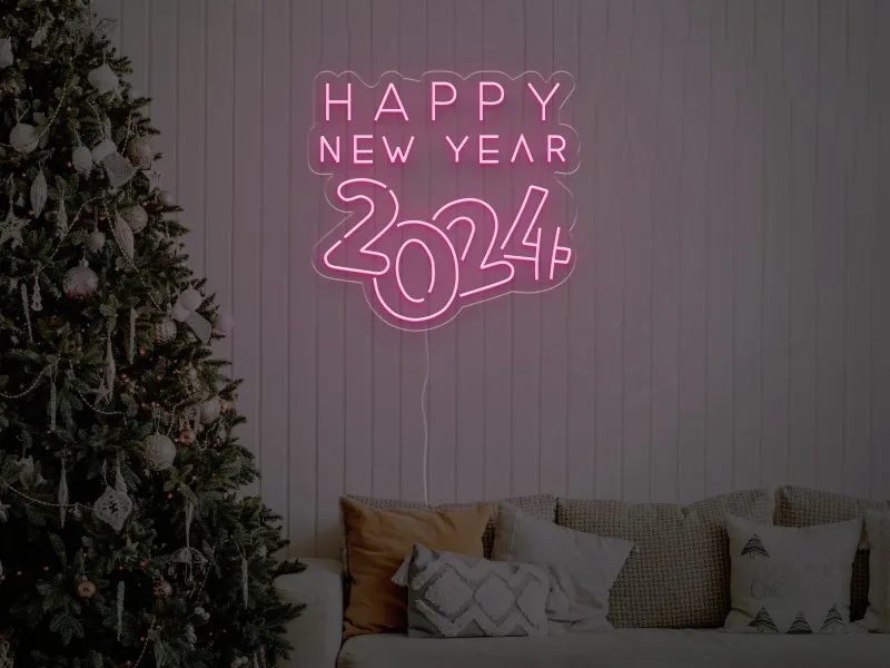 Happy New Year 2024 - Insegne al neon a LED