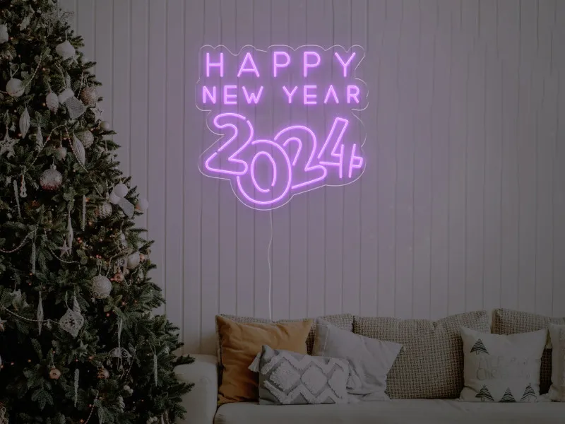 Happy New Year 2024 - Insegne al neon a LED