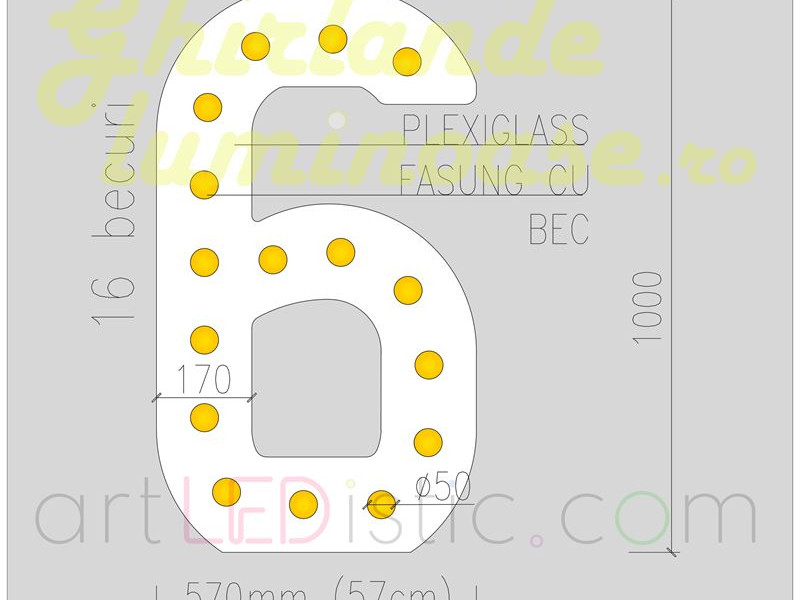 Cifre Volumetrice Luminoase din Plexiglass 100 cm de închiriat