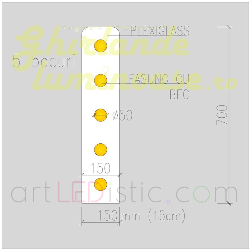 Cifre Volumetrice Luminoase din Plexiglass 70 cm