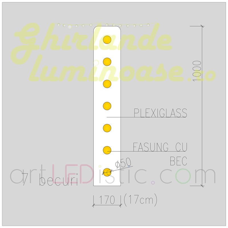 Cifre Volumetrice Luminoase din Plexiglass 100 cm